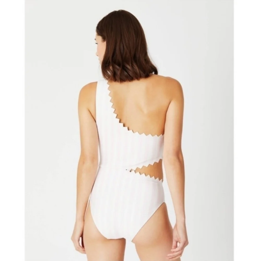 New With Tag Onia Betty Macro Stripe Cradle Pink One Piece Swimsuit NWT XS